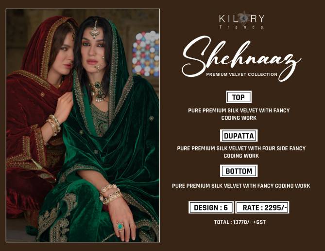 Shehnaaz By Kilory Winter Wear Silk Velvet Dress Material Wholesale Price In Surat
